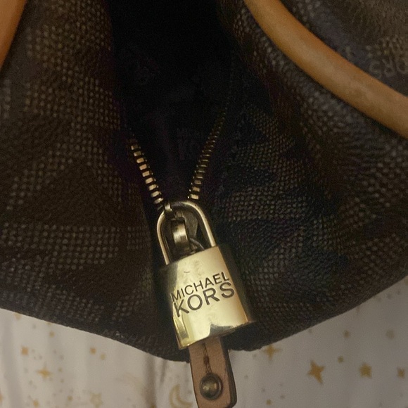 Michael Kors Weekender Bag  /a few scuffs at corner; minor residue at interior. - Picture 7 of 8